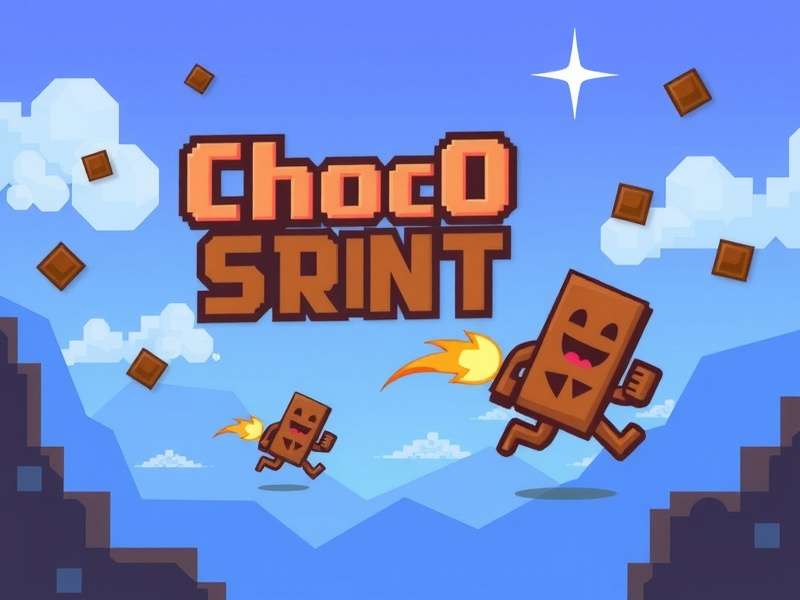 Choco Pixel Sprint - Retro Pixel Runner Game Choco Pixel Sprint game banner featuring pixel art chocolate characters
